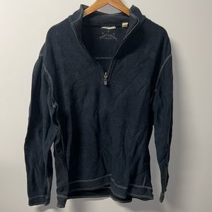 Tommy Bahama 1/4 Zipper Pullover Navy Blue Sweater- Large